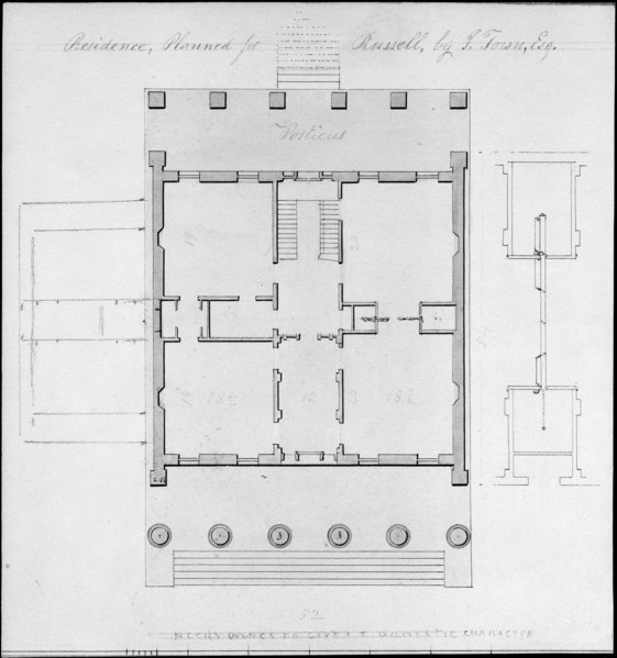 Residence, Planned for Russell, by I. Town, Esq., ca. 1828.