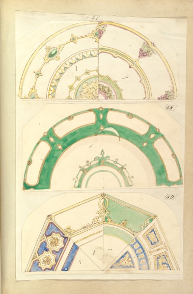 Seven Designs for Decorated Plates, 1845-55.