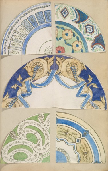 Six Designs for Decorated Plates, 1845-55.