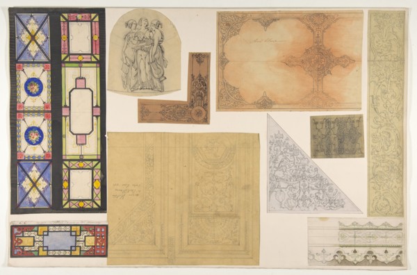 Ten designs for the decoration of the Opéra Comique, Paris, second half 19th century.