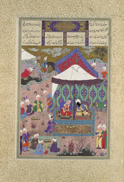 The Marriage of Sudaba and Kai Kavus, Folio 130r from the Shahnama (Book of Kings) of Shah Tahmasp, ca. 1525-30.