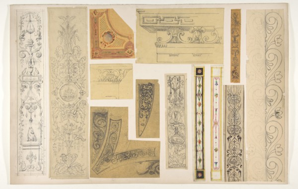 Thirteen designs for the painted decoration of interiors, 1830-97.