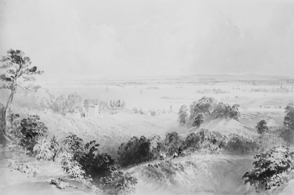 View of the Bay and Harbor of New York, from Gowanus Heights, Brooklyn, ca. 1841 or 1852.