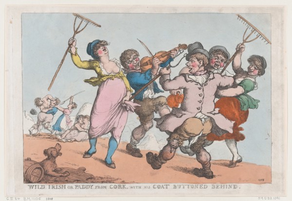 Wild Irish, or Paddy from Cork with his Coat Buttoned Behind, 1818.