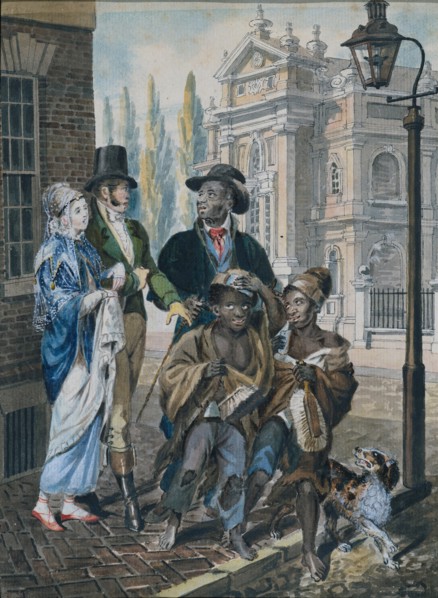 Worldly Folk Questioning Chimney Sweeps and Their Master before Christ Church, Philadelphia, 1811-ca. 1813.