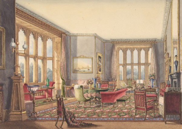 Drawing Room, Guys Cliffe, Warwickshire, 1860.