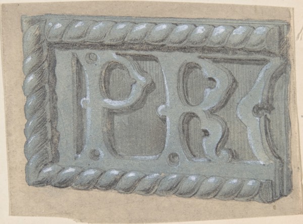 Metal Object, with Initials "PR", for Church, second half 19th century.