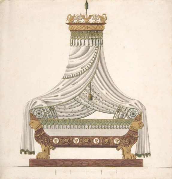 Design for Canopy Bed, 19th century.