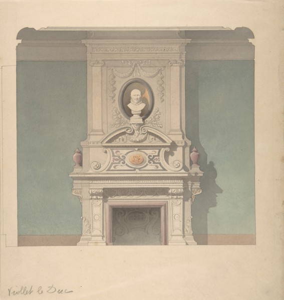 Design for Fireplace in French Renaissance Revival Style, 1856.