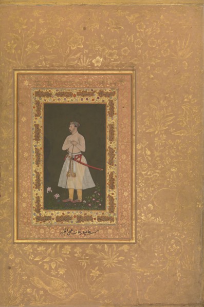Portrait of Jahangir Beg, Jansipar Khan, Folio from the Shah Jahan Album, verso: ca. 1627; recto: ca. 1530-50.