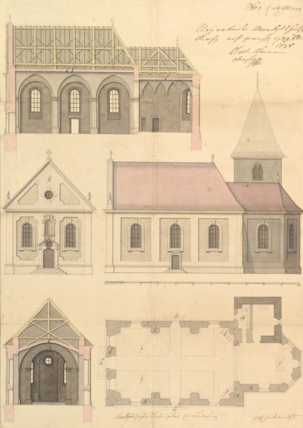 Design for the Parish Church of Merkershausen, 1738.