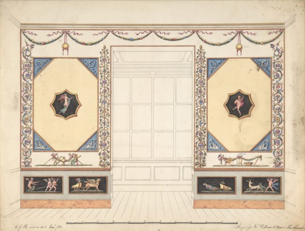 Design for a Room in the Etruscan or Pompeian style (Elevation), 1833.