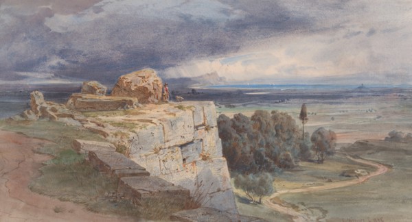 View of Norba from the North, towards San Felice Circeo, 1856.
