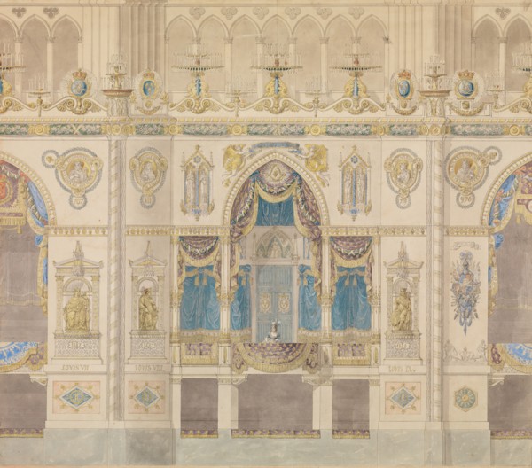 Elevation of the Royal Box for the Coronation of Louis XVIII, Reims Cathedral, n.d..