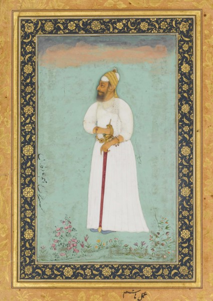 Portrait of Ibrahim 'Adil Shah II of Bijapur, Folio from the Shah Jahan Album, verso: ca. 1620; recto: 1534 or later.
