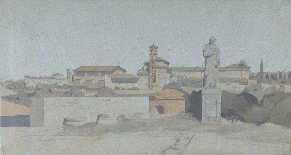 SS. Giovanni e Paolo, seen from the Villa Mattei, Rome, .