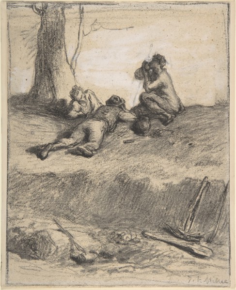 Roadworkers at Lunch, ca. 1850-52.