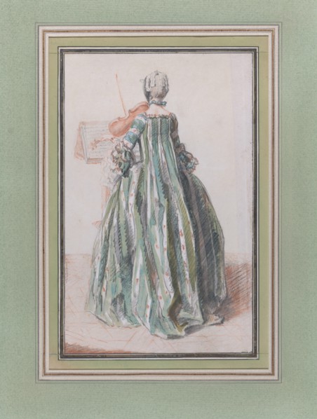 Woman Playing the Violin, Seen from the Back, ca. 1758-59.