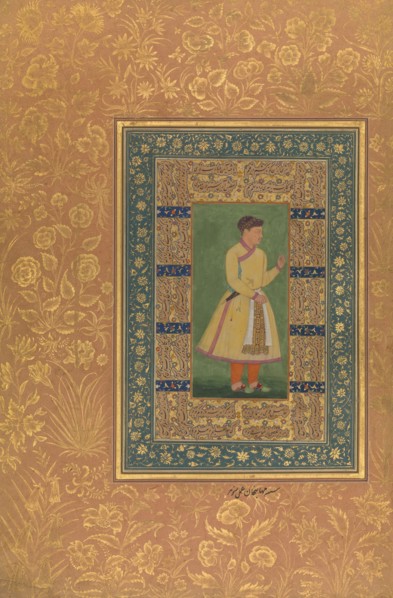 Portrait of Zamana Beg, Mahabat Khan, Folio from the Shah Jahan Album, recto: ca. 1610; verso: ca. 1530-40.