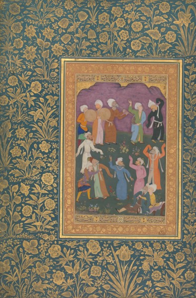 Dancing Dervishes, Folio from the Shah Jahan Album, recto: ca. 1610; verso: ca. 1530-50.