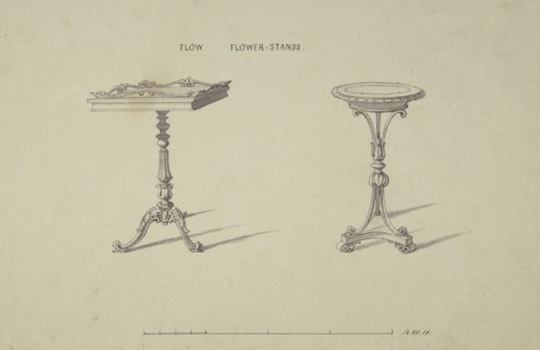 Two Designs for Flower Stands, 1835-1900.