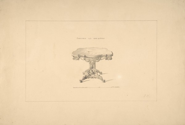 Design for a Fancy Table, Louis Quatorze Style, 1835-1900.