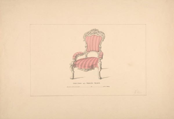 Design for Easy Chair, François Premier Style, 1835-1900.