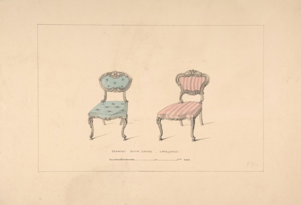 Design for Drawing Room Chairs, Louis Quinze Style, 1835-1900.