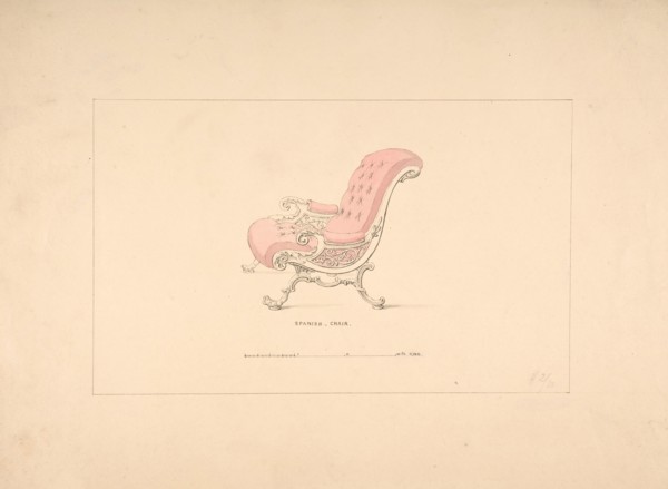 Design for Spanish Chair, 1835-1900.