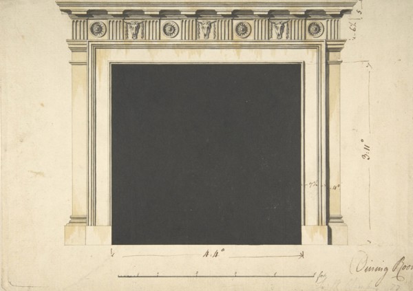 Design for a Chimneypiece with a Classical Cornice, for Ampthill Park, Bedfordshire, Dining Room, ca. 1769.