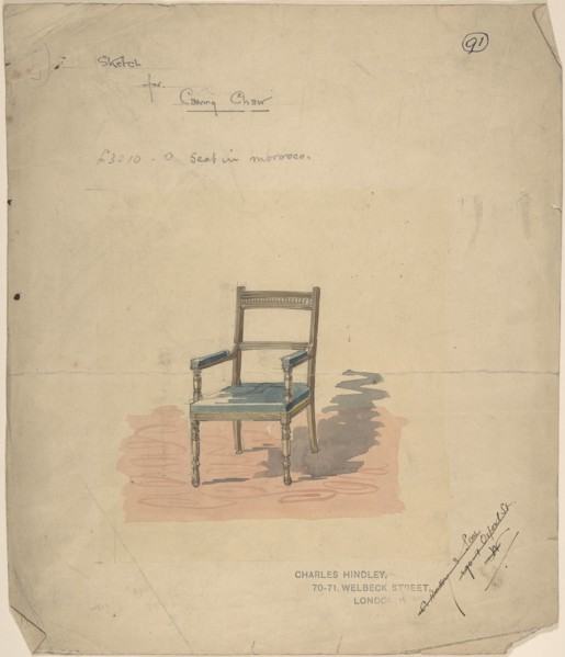 Design of a Carving Chair, 1884-92.