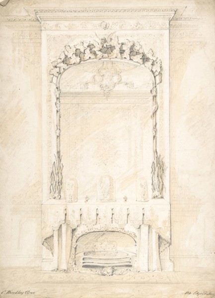 Design for a Fireplace and Mirror, 1841-84.