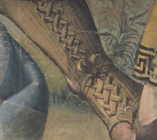 Fragment of a Tapestry Cartoon: Foot in a Buskin, Drapery, and a Plant, 1500-1550.