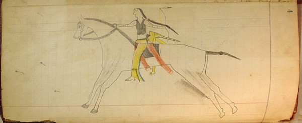 Maffet Ledger: Mounted Indian, ca. 1874-81.