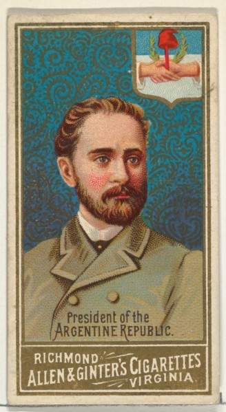 President of the Argentine Republic, from World's Sovereigns series (N34) for Allen & Ginter Cigarettes, 1889.