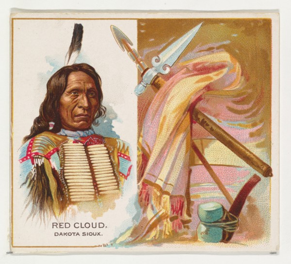 Red Cloud, Dakota Sioux, from the American Indian Chiefs series (N36) for Allen & Ginter Cigarettes, 1888.
