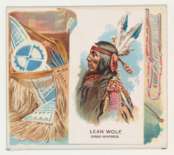 Lean Wolf, Gros Ventres, from the American Indian Chiefs series (N36) for Allen & Ginter Cigarettes, 1888.