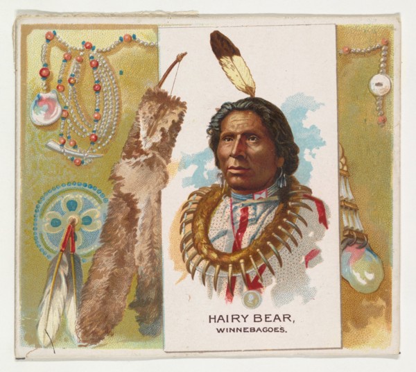 Hairy Bear, Winnebagoes, from the American Indian Chiefs series (N36) for Allen & Ginter Cigarettes, 1888.