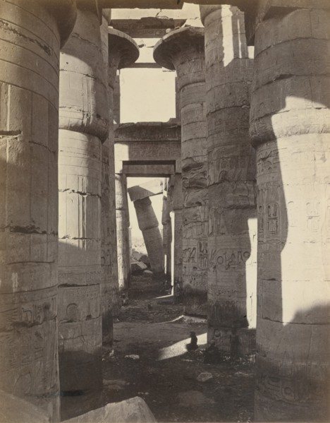 Haute-Egypt, Salle Hypostyle à Karnak, ca. 1870.