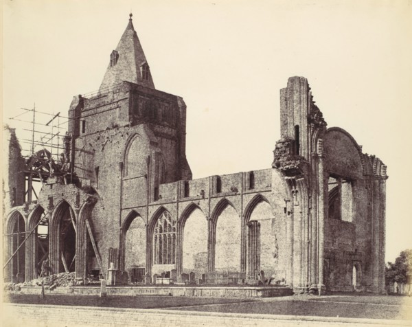 Crowland Abbey, the West Front Under Repair, 1860.