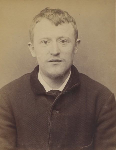 Moucheraud. Pierre, Yves. 27 ans, né à Paris IVe. Imprimeur. Anarchiste. 4/3/94., 1894.