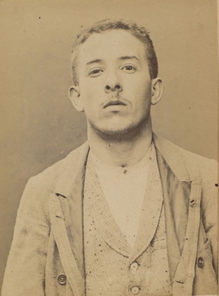Schulé. Armand. 21 ans, né le 28/2/73 à Choisy-le-Roi. Comptable. Anarchiste. 2/7/94., 1894.