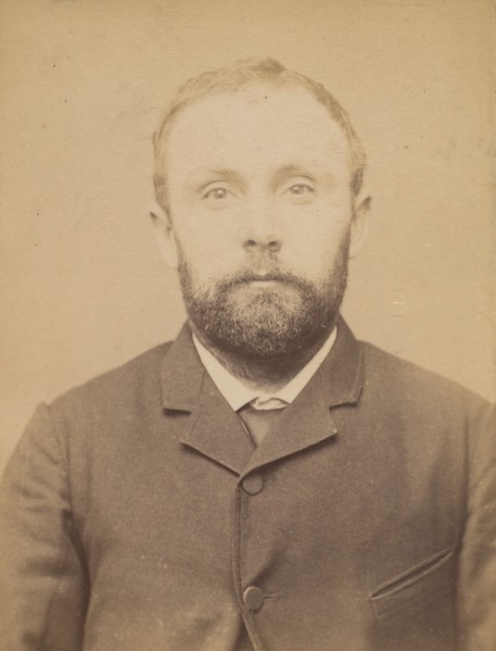 Chevalier. étienne. 36 ans, né à Gémosac (Charente-Inférieure). Forgeron. Anarchiste. 11/3/94., 1894.