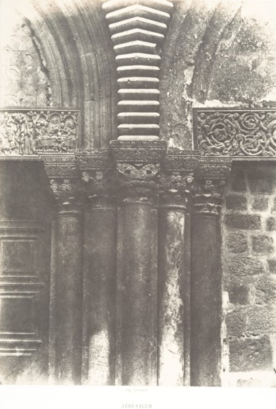 Jérusalem, Saint-Sépulcre, Détails de la porte, 1854.