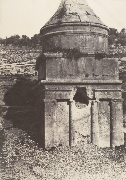Jérusalem, Vallée de Josaphat, Détails du Tombeau d'Absalom, 1854.