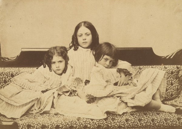 Edith, Ina and Alice Liddell on a Sofa, Summer 1858.