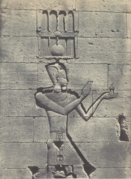 Nubie. Kalabscheh. Sculptures de la Facade postérieure du Temple, 1850.