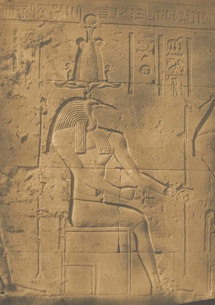 Thot Ibiocéphale (Dieu des Lettres) à Philae, April 1850.