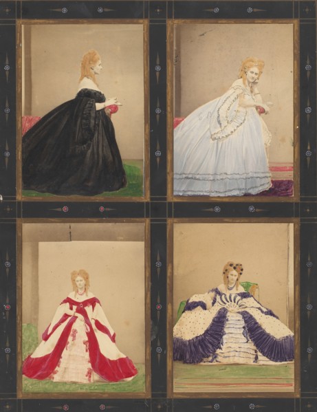[Variations on the "Elvira" Dress], 1861-67.