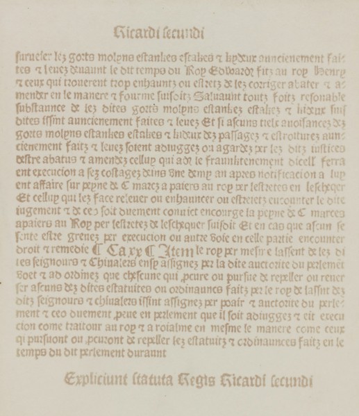 Facsimile of an Old Printed Page, before August 1839.